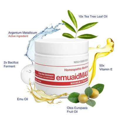 Emuaid EMUAIDMAX Ointment for Itchy Skin, Maximum Strength Treatment for Athlete's Foot, Psoriasis, Jock Itch, Rash, Eczema, Cold Sores, Blisters, and Yeast Infection 2oz